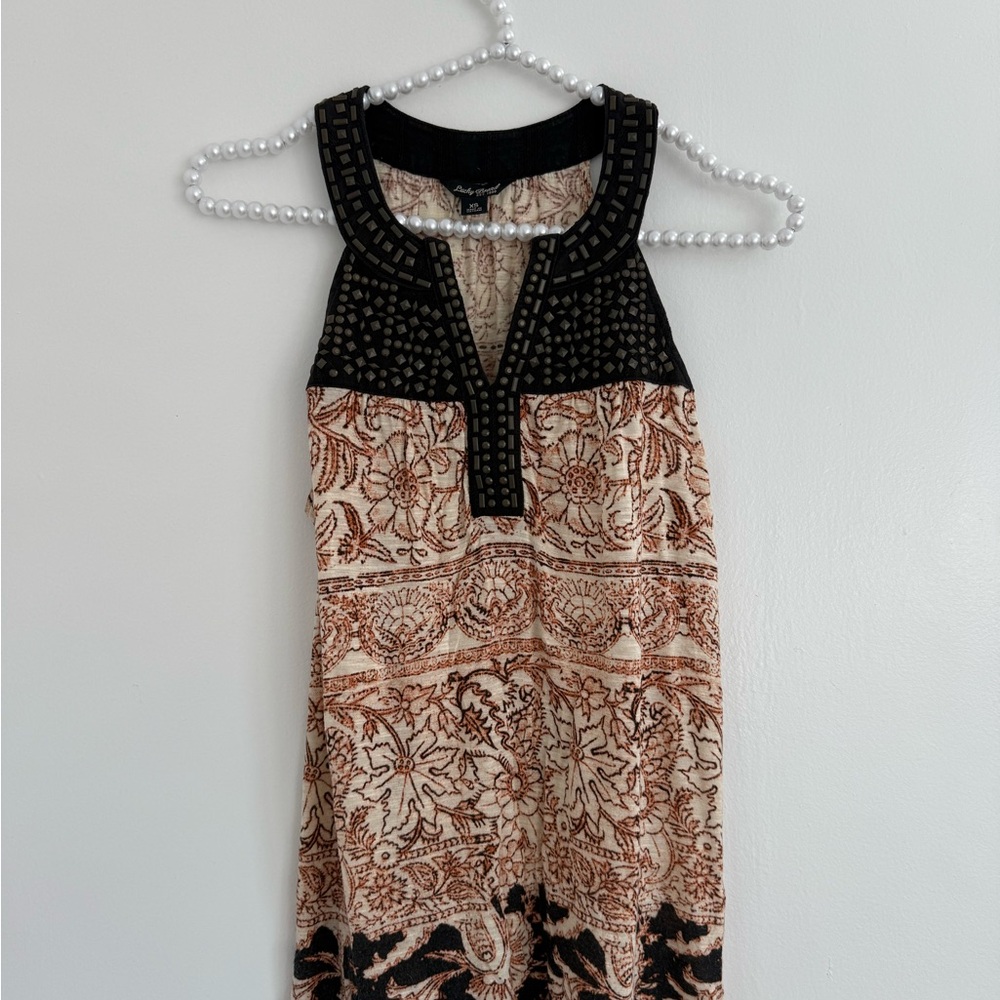 Lucky Brand Black and Brown Sleeveless Top